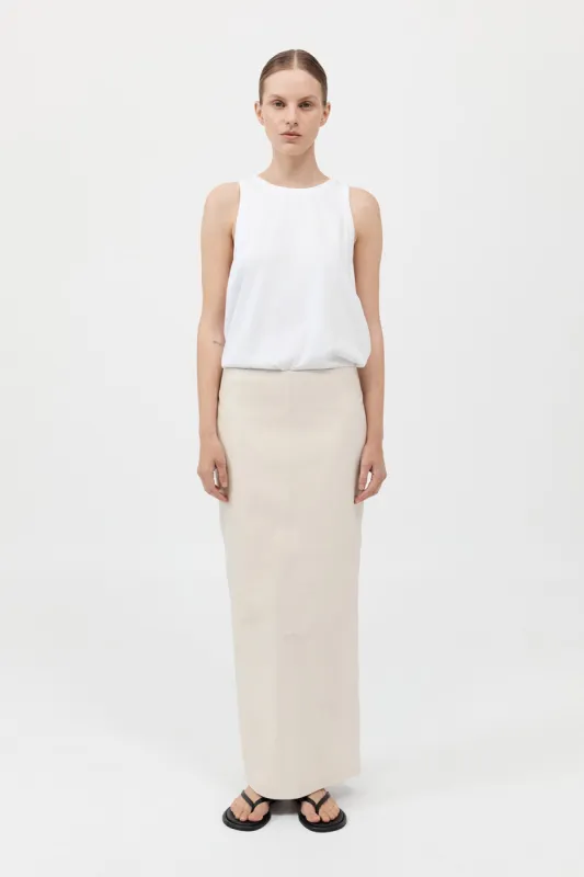 Leather Column Skirt - Tofu sold by St. Agni