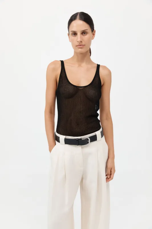 Fine Crochet Cami - Black sold by St. Agni