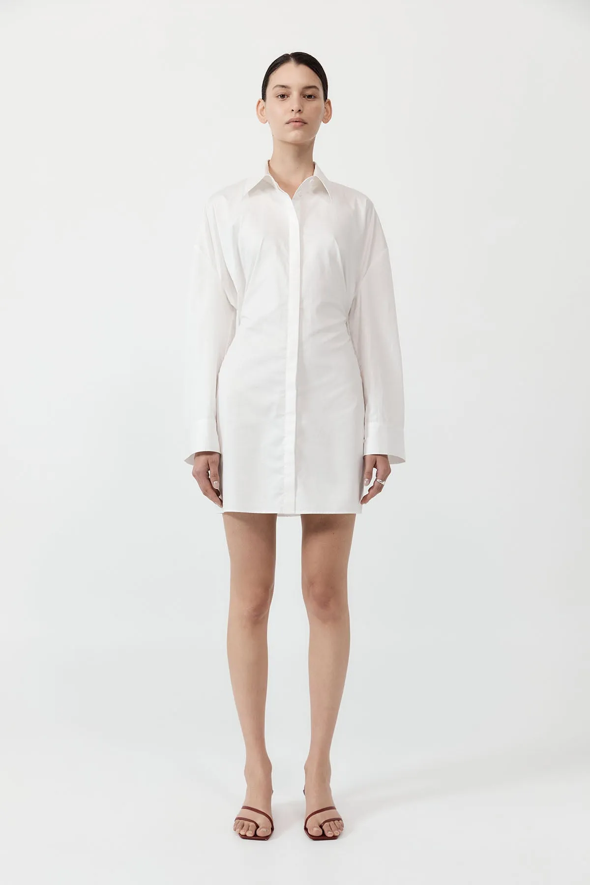 Cotton Oversized Shirt Dress - White sold by St. Agni