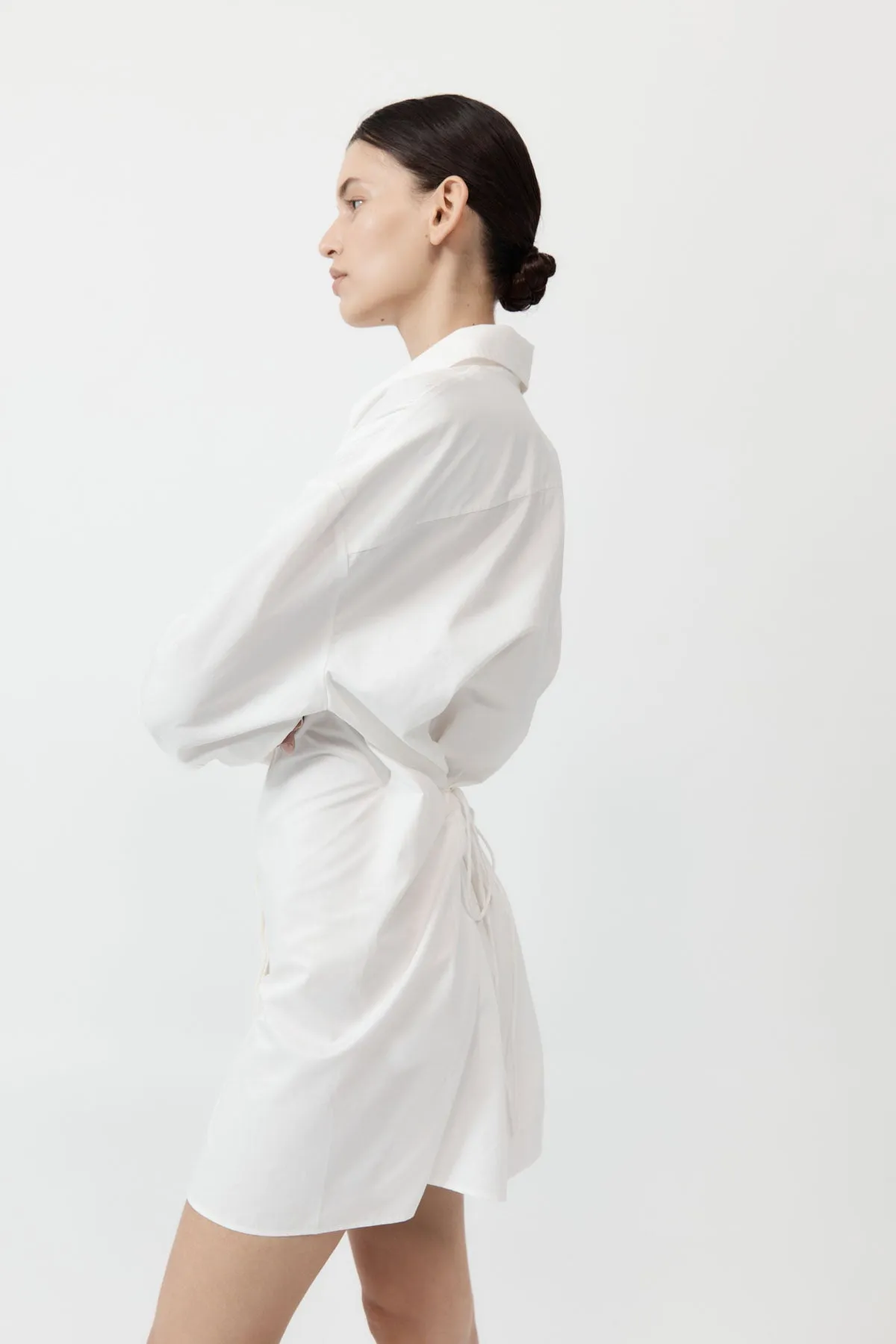 Cotton Oversized Shirt Dress - White sold by St. Agni product image thumbnail 3