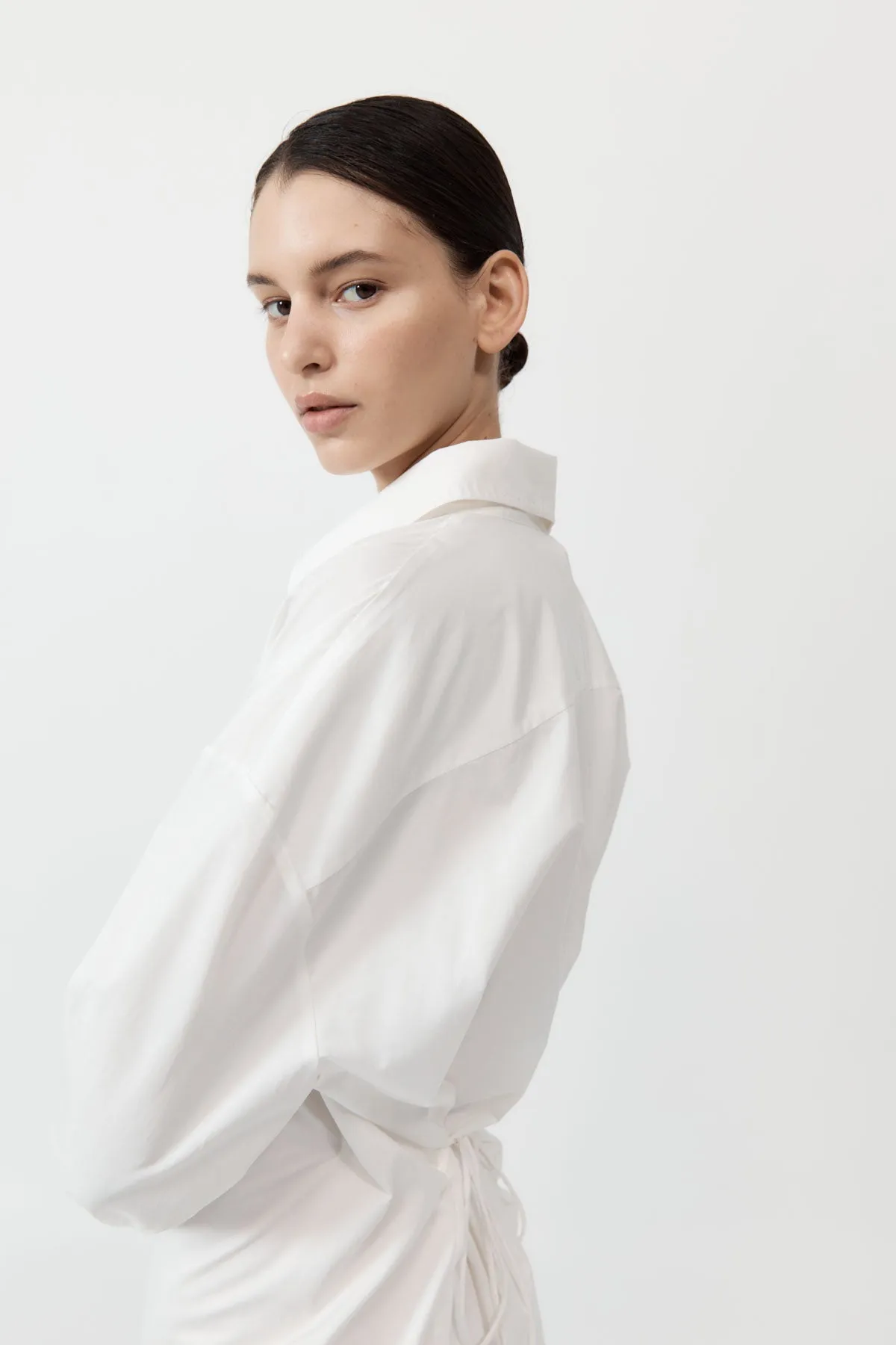 Cotton Oversized Shirt Dress - White sold by St. Agni product image thumbnail 4