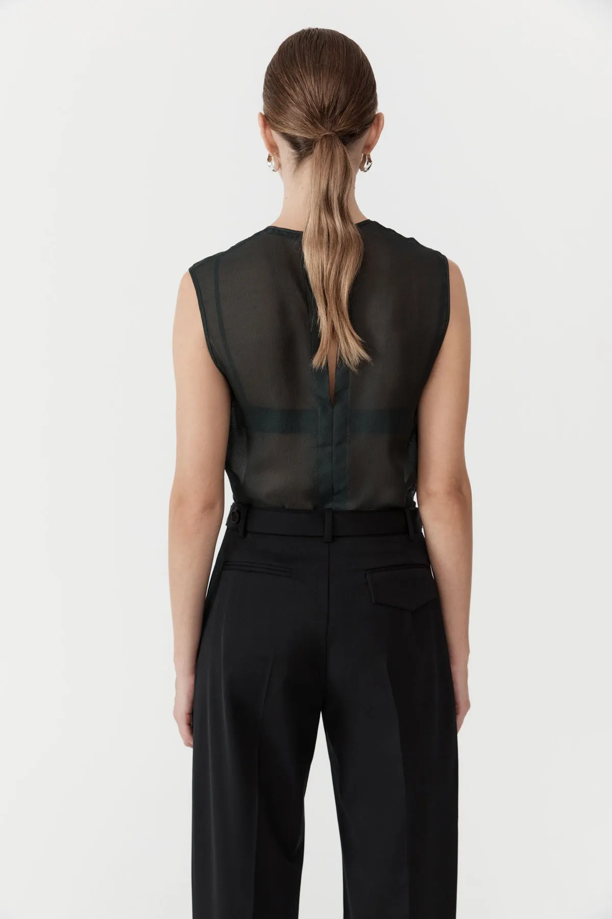 Sheer Silk Gauze Top - Soot sold by St. Agni product image thumbnail 4