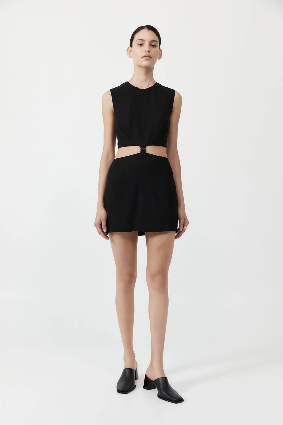 Clip Buckle Mini Dress - Black sold by St. Agni