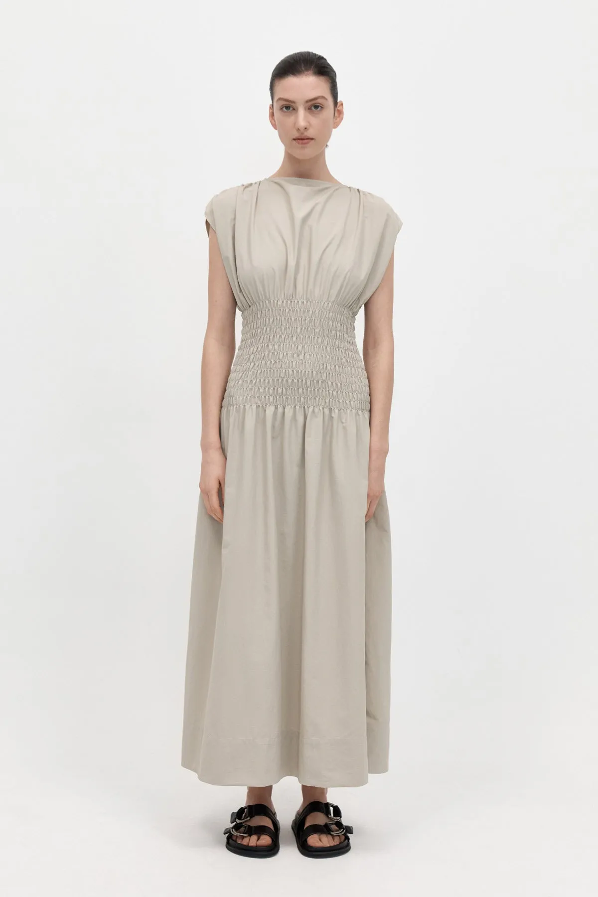Shirred Maxi Dress - Birch sold by St. Agni product image thumbnail 3