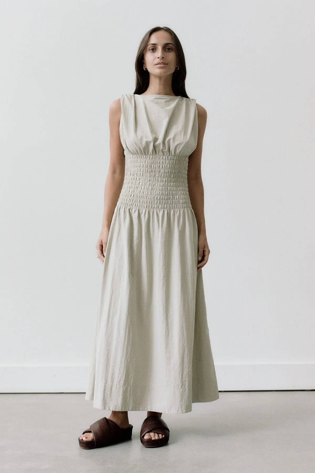 Shirred Maxi Dress - Birch sold by St. Agni product image thumbnail 5