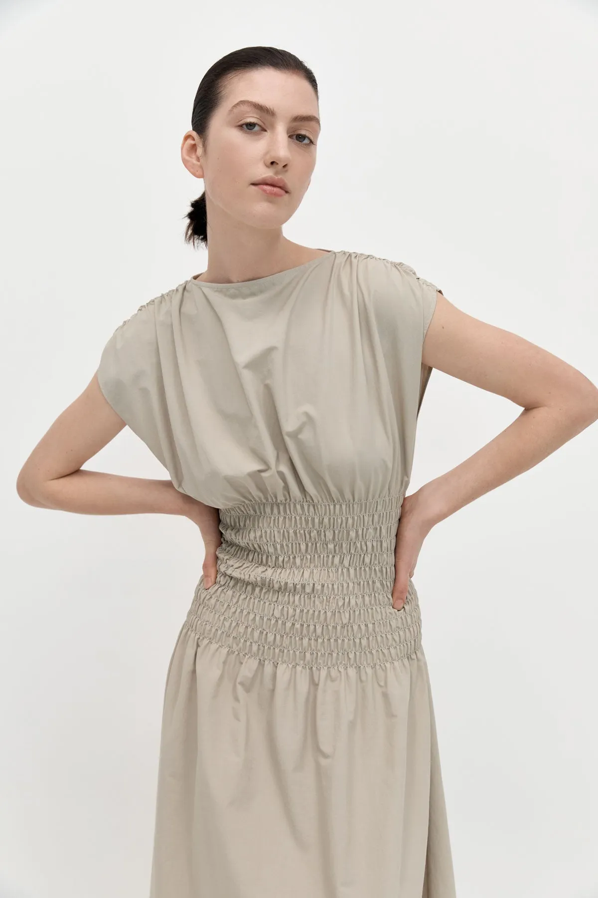 Shirred Maxi Dress - Birch sold by St. Agni product image thumbnail 2