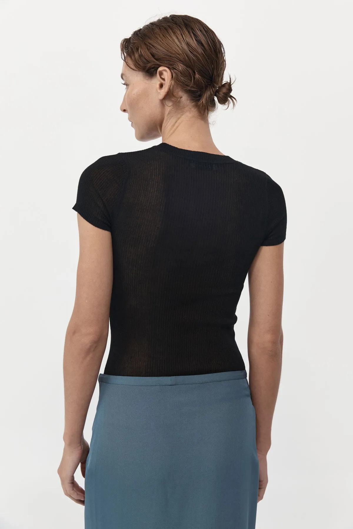 Second Skin Knit Tee - Black sold by St. Agni product image thumbnail 4