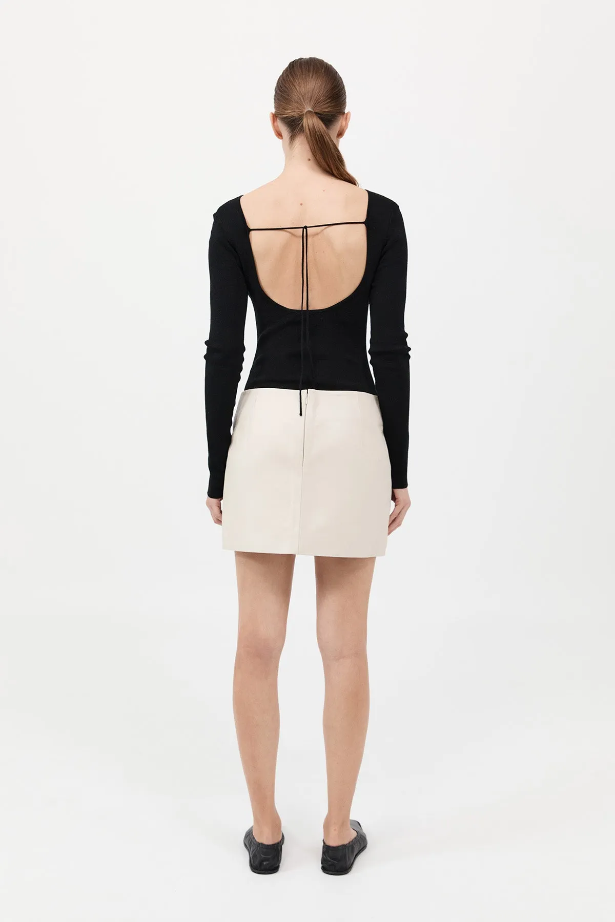 Leather Mini Skirt - Tofu sold by St. Agni product image thumbnail 5