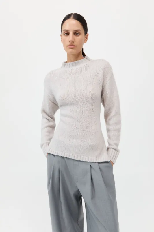 Wool Cashmere Blend Tie Back Jumper - Mist sold by St. Agni