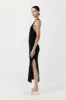 Plunge Neck Knit Dress - Black sold by St. Agni