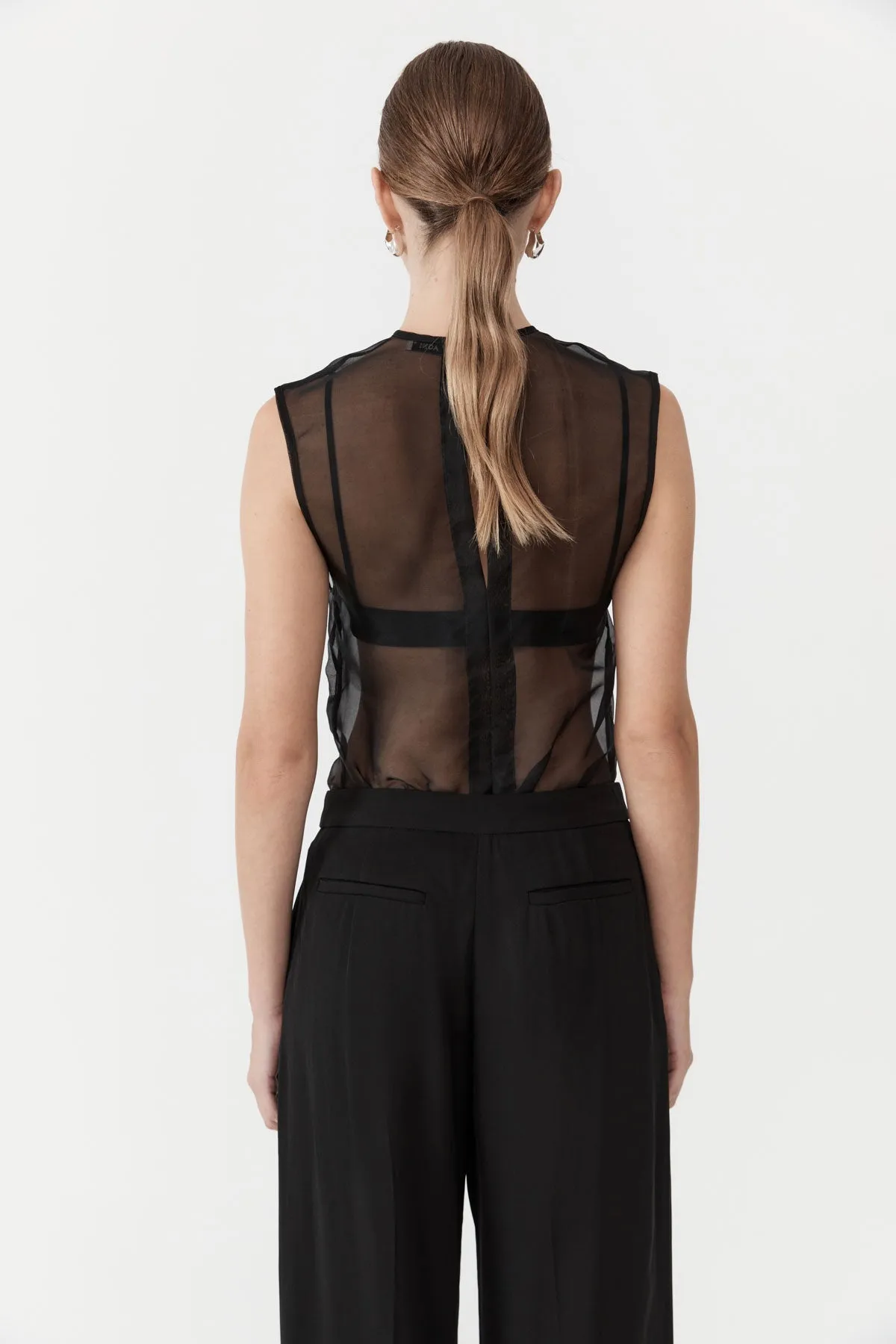 Sheer Organza Top - Black sold by St. Agni product image thumbnail 4