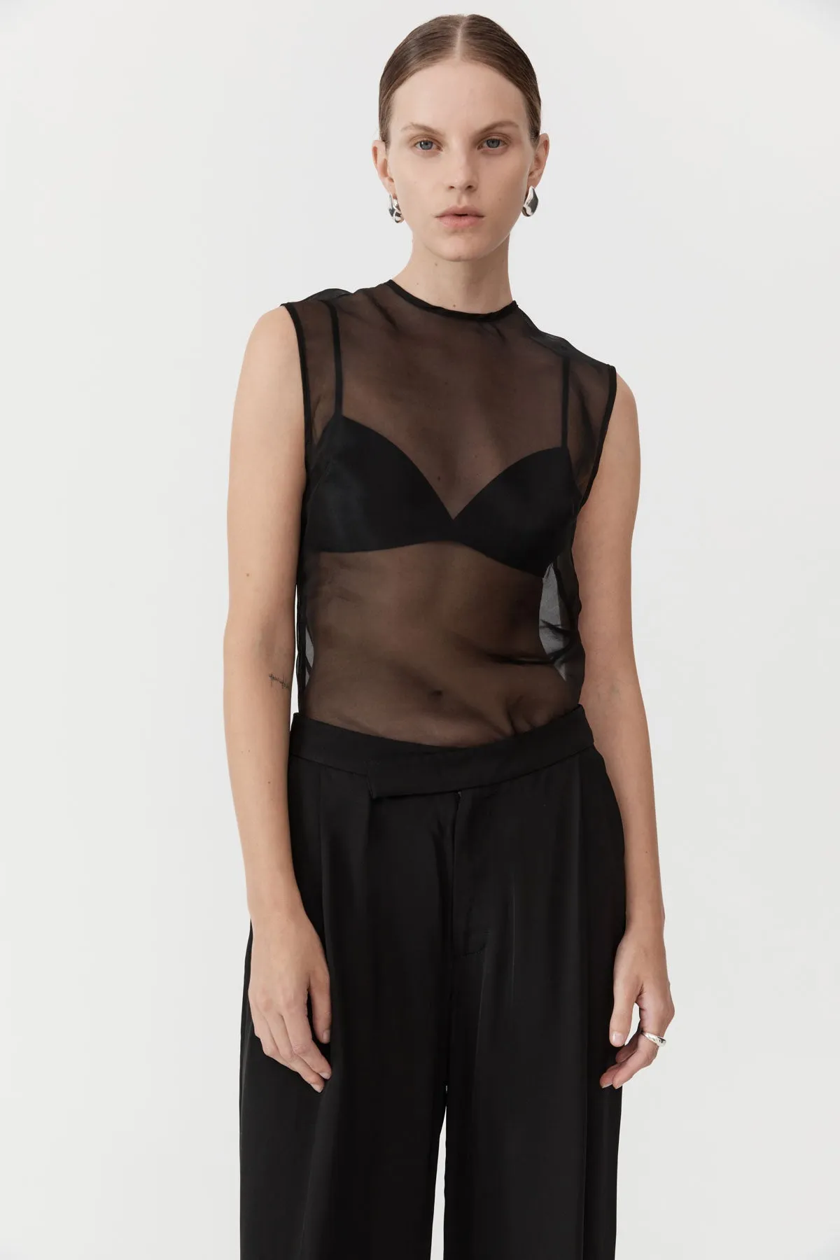 Sheer Organza Top - Black sold by St. Agni
