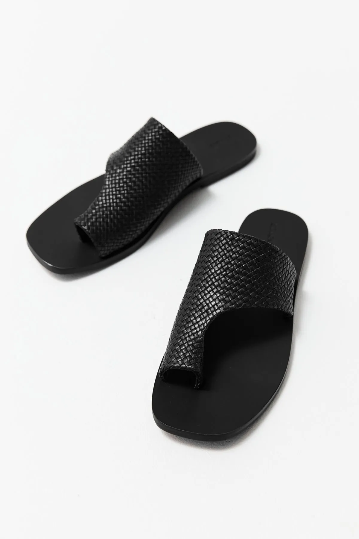 Woven Abstract Slide - Black sold by St. Agni