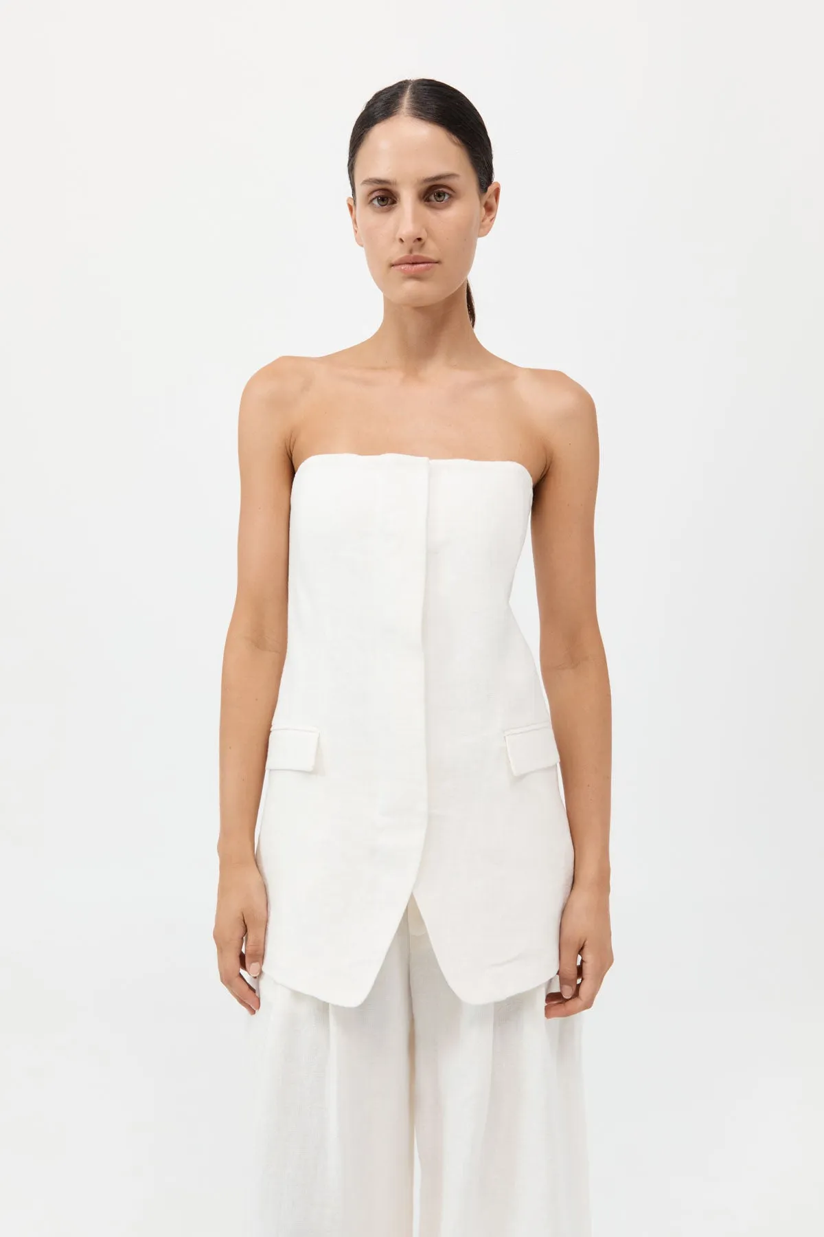 Tailored Strapless Top - Ivory sold by St. Agni product image thumbnail 2