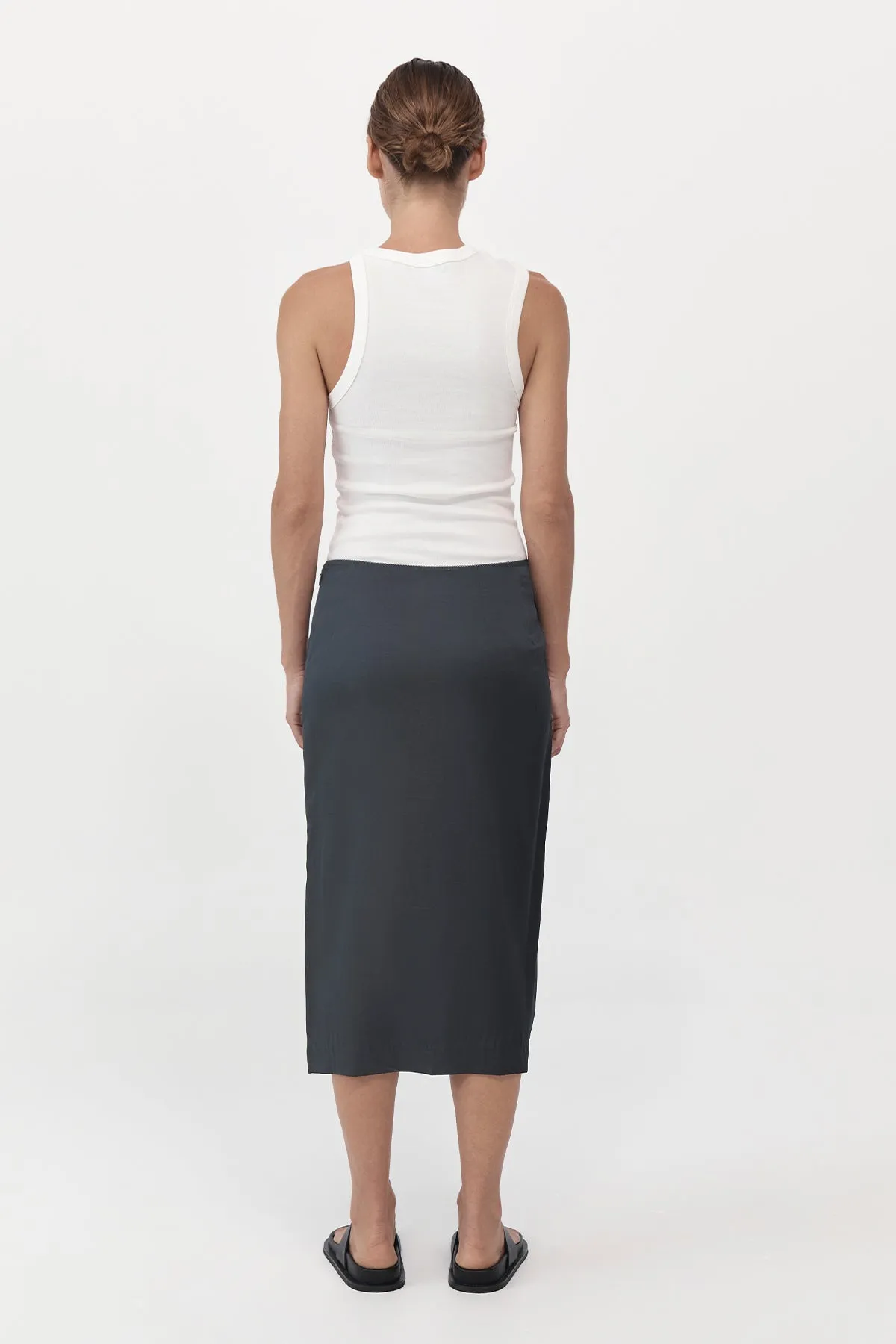 Soft Silk Midi Skirt - Washed Black sold by St. Agni product image thumbnail 4