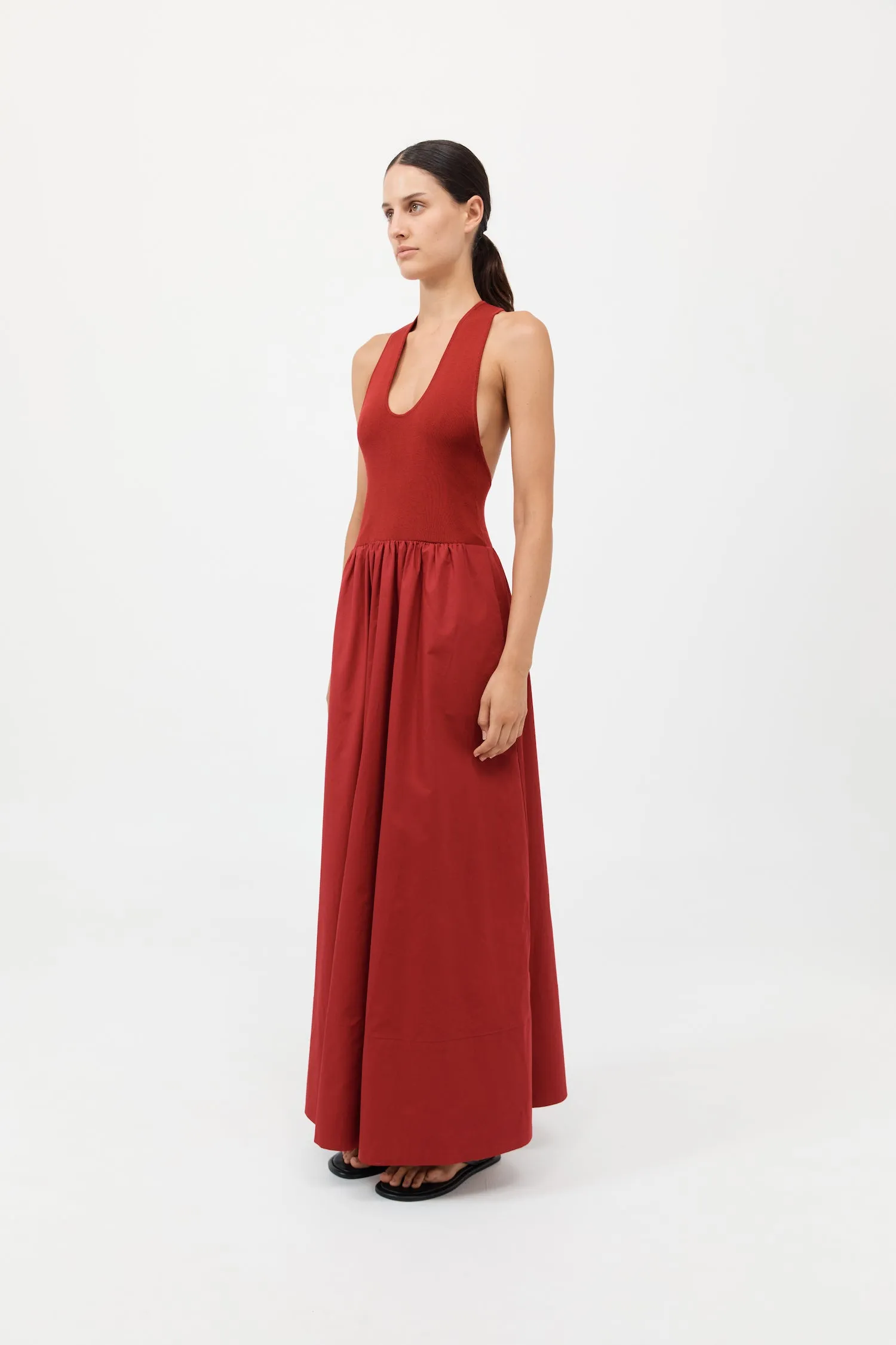 Plunge Neck Dress - Rouge sold by St. Agni product image thumbnail 3