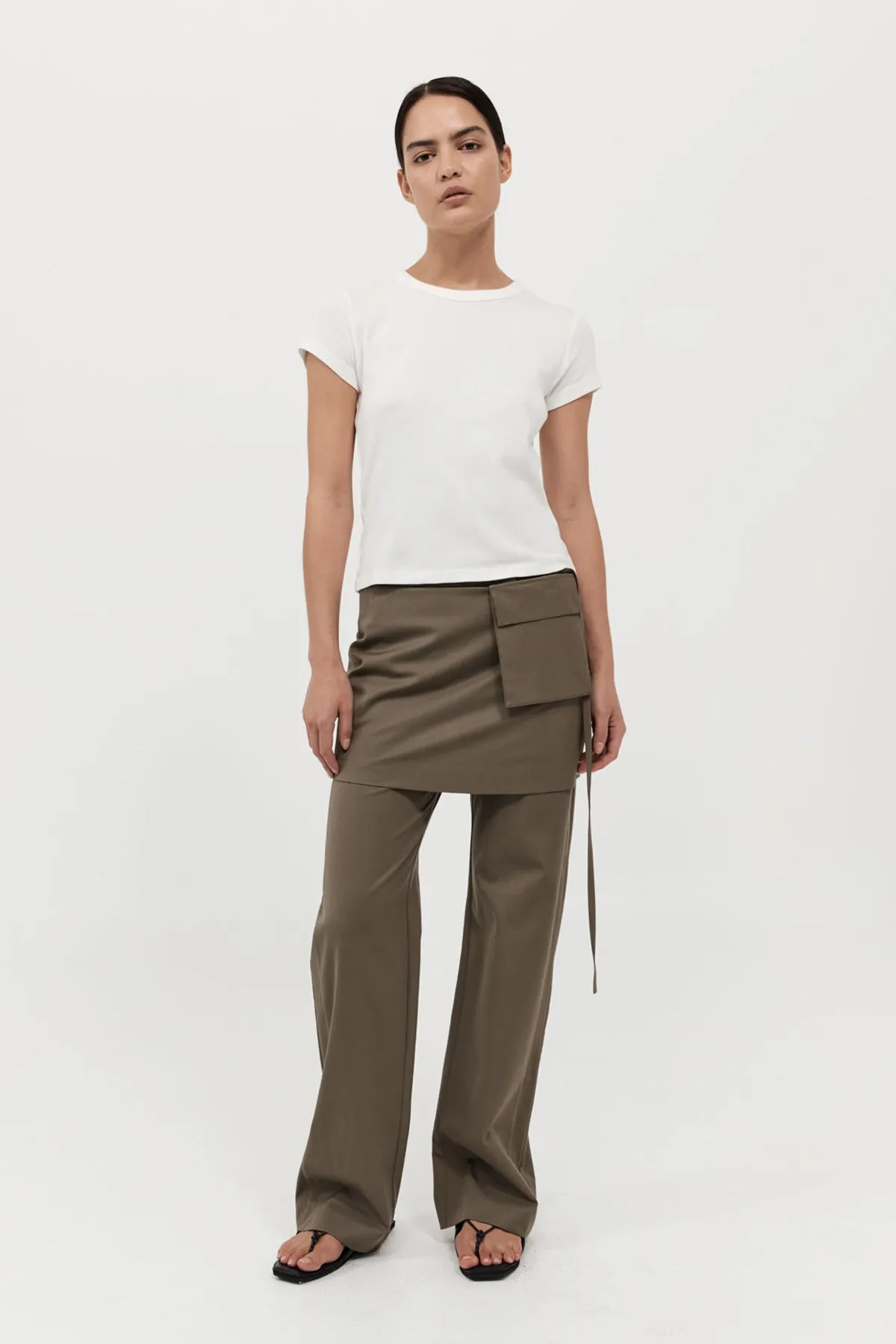 Utilitarian Pocket Mini Skirt - Kelp sold by St. Agni