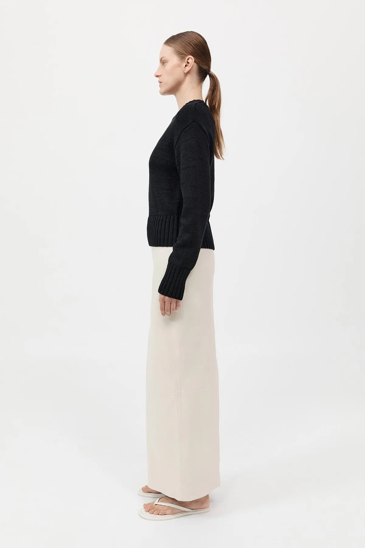 Linen Silk Blend Jumper - Black sold by St. Agni product image thumbnail 2