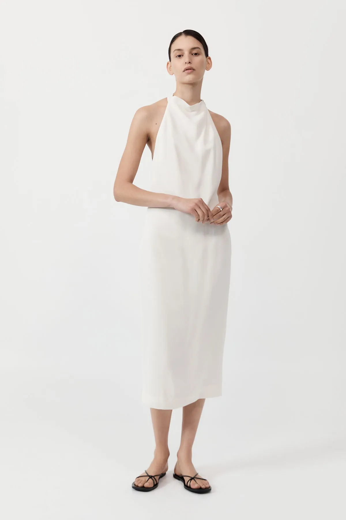Asymm Belt Back Dress - Off White sold by St. Agni