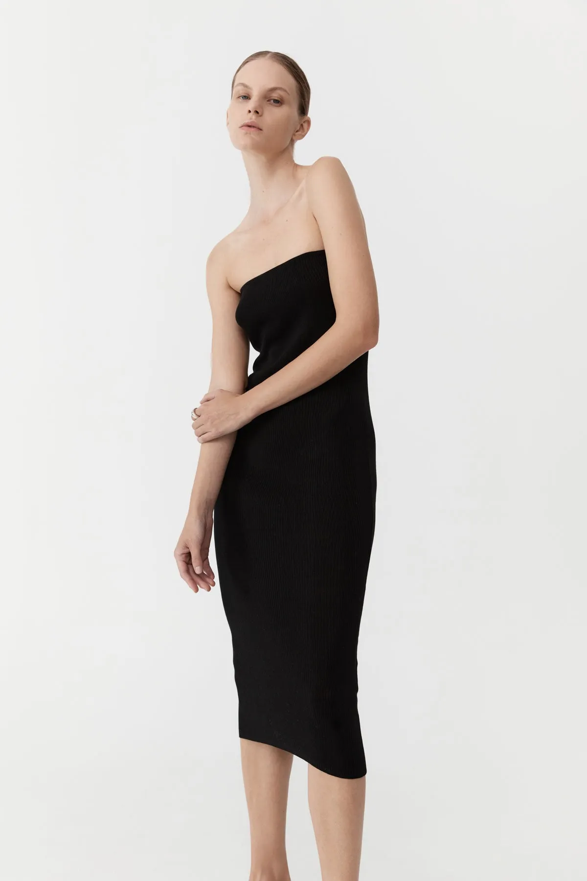 90s Strapless Knit Midi Dress - Black sold by St. Agni product image thumbnail 2