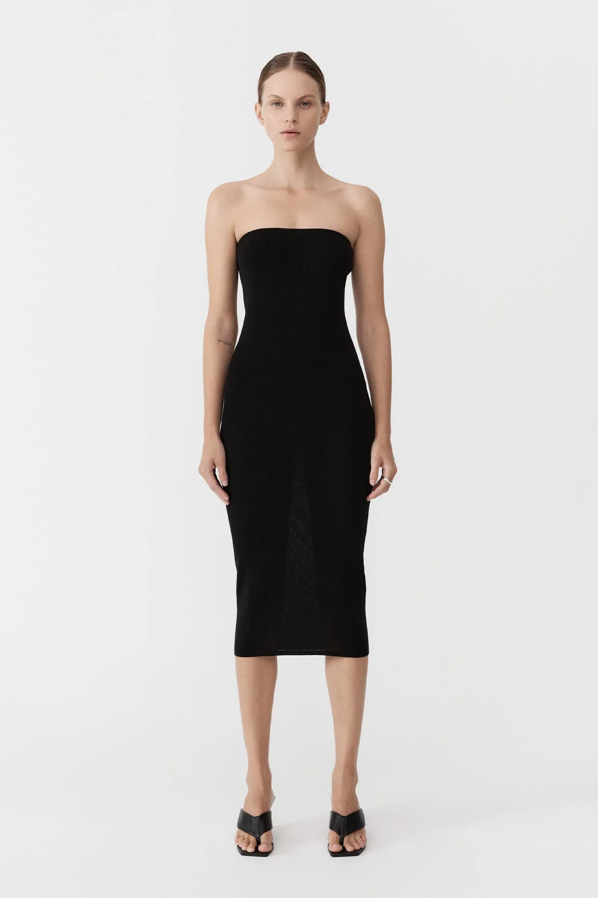 90s Strapless Knit Midi Dress - Black sold by St. Agni