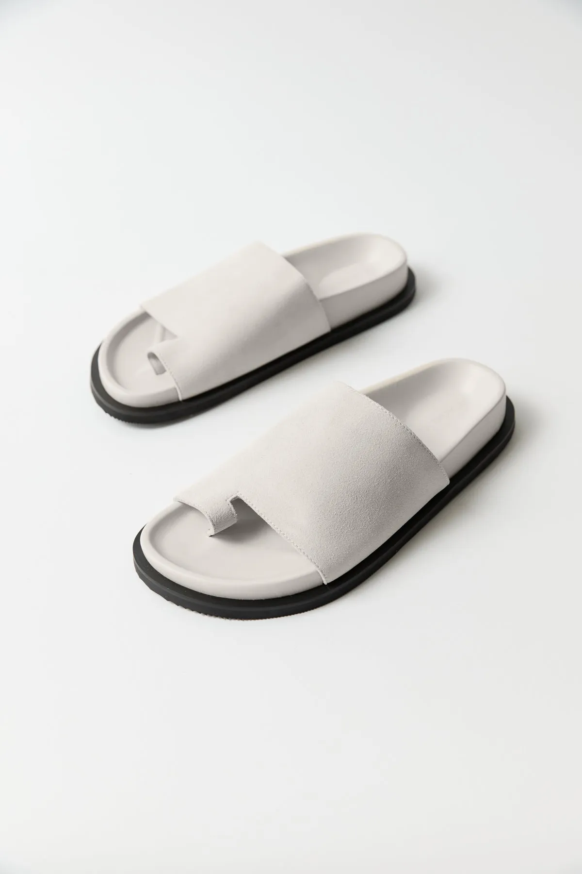 Loe Suede Slide - Cool White sold by St. Agni product image thumbnail 3
