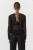 Mesh Long Sleeve Top - Black sold by St. Agni