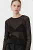 Mesh Long Sleeve Top - Black sold by St. Agni
