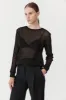 Mesh Long Sleeve Top - Black sold by St. Agni