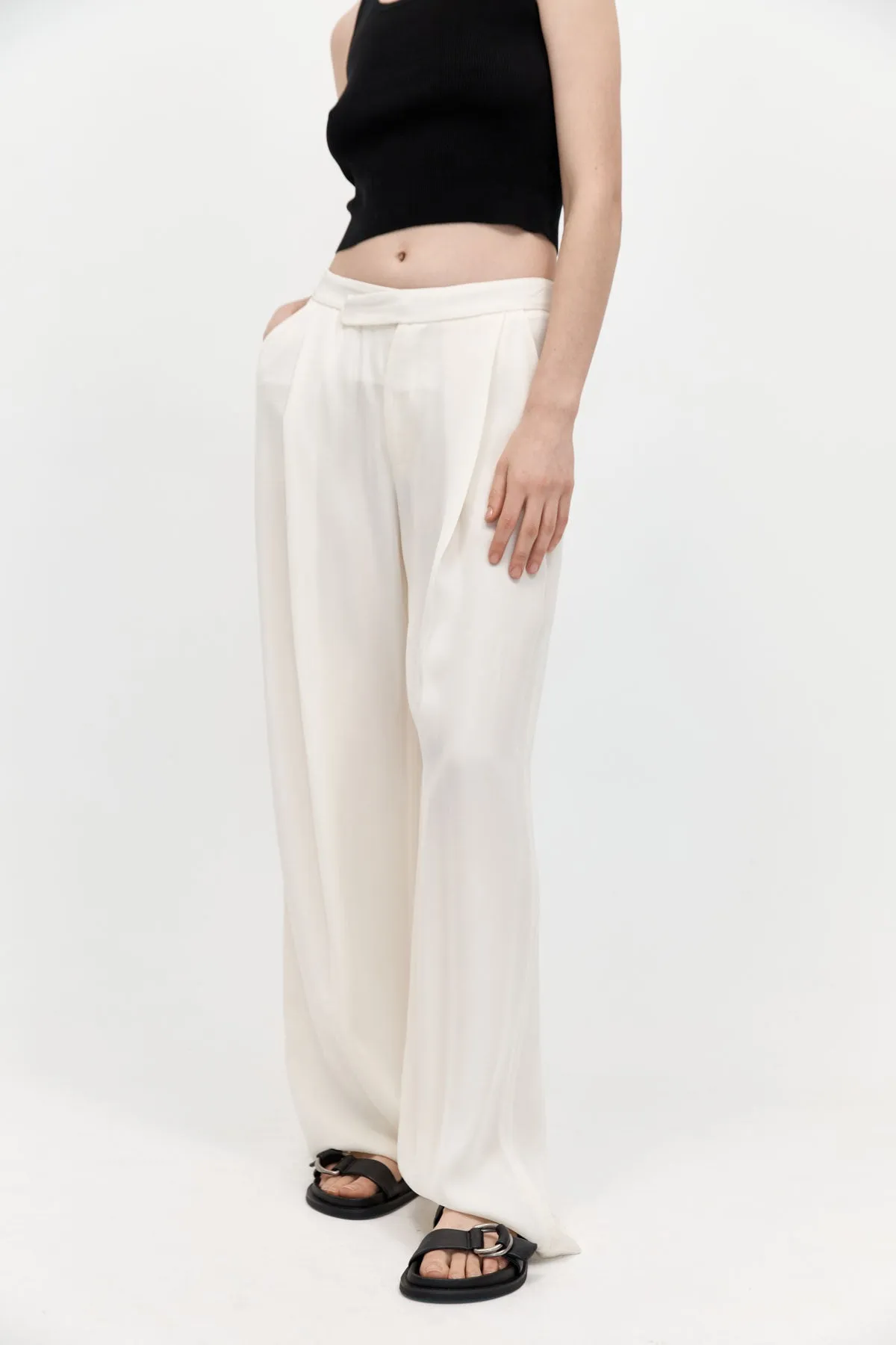 Overlap Waist Trousers - Cool White sold by St. Agni product image thumbnail 2