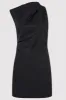Asymmetric Tuck Mini Dress - Black sold by St. Agni
