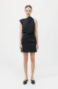 Asymmetric Tuck Mini Dress - Black sold by St. Agni