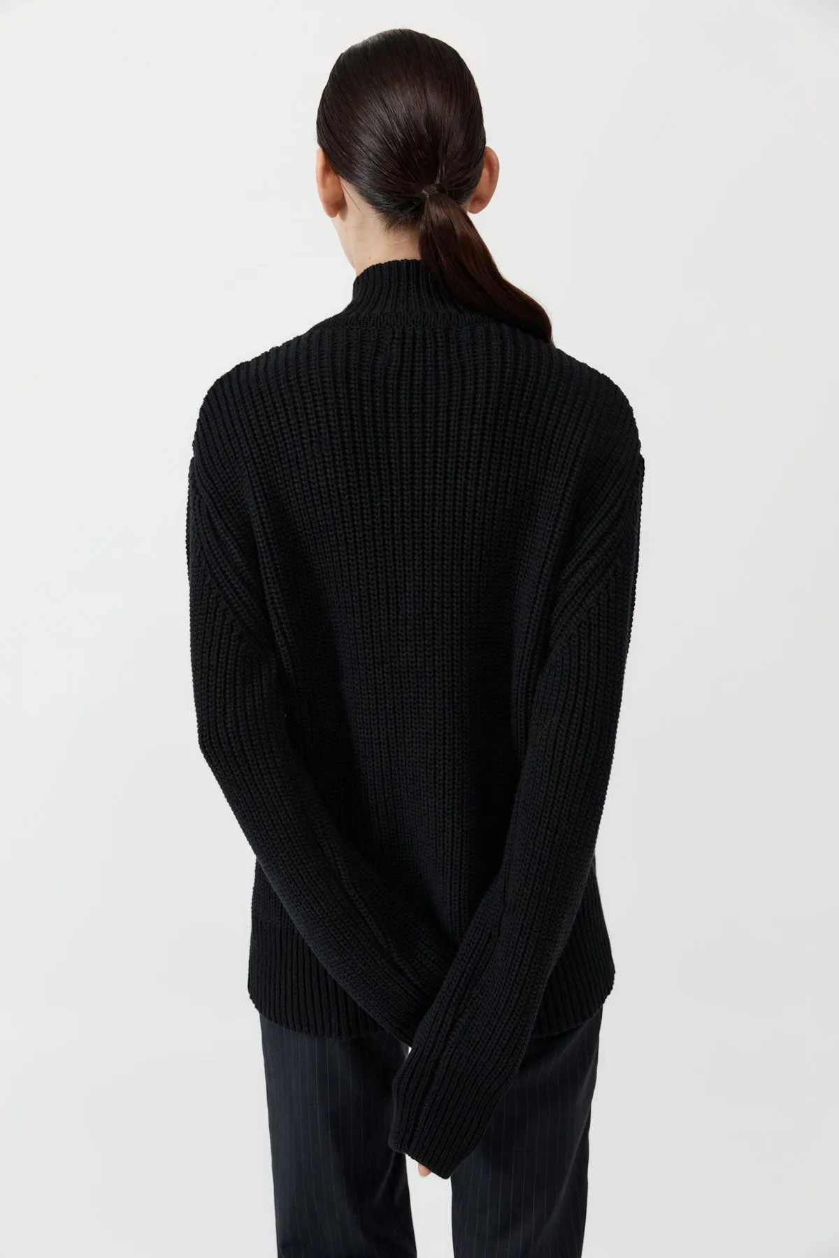 Zip Detail Cardigan - Black sold by St. Agni product image thumbnail 4
