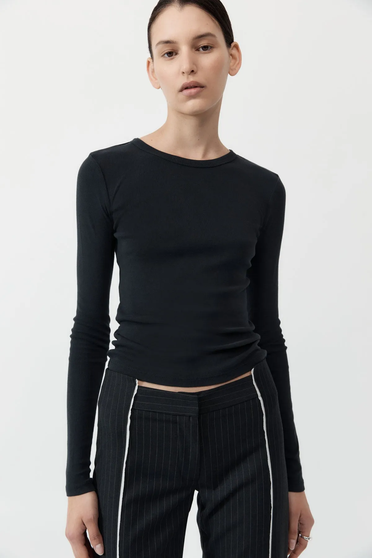 Organic Cotton Long Sleeve Top - Black sold by St. Agni