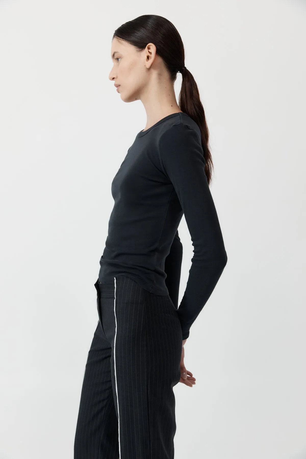 Organic Cotton Long Sleeve Top - Black sold by St. Agni product image thumbnail 2