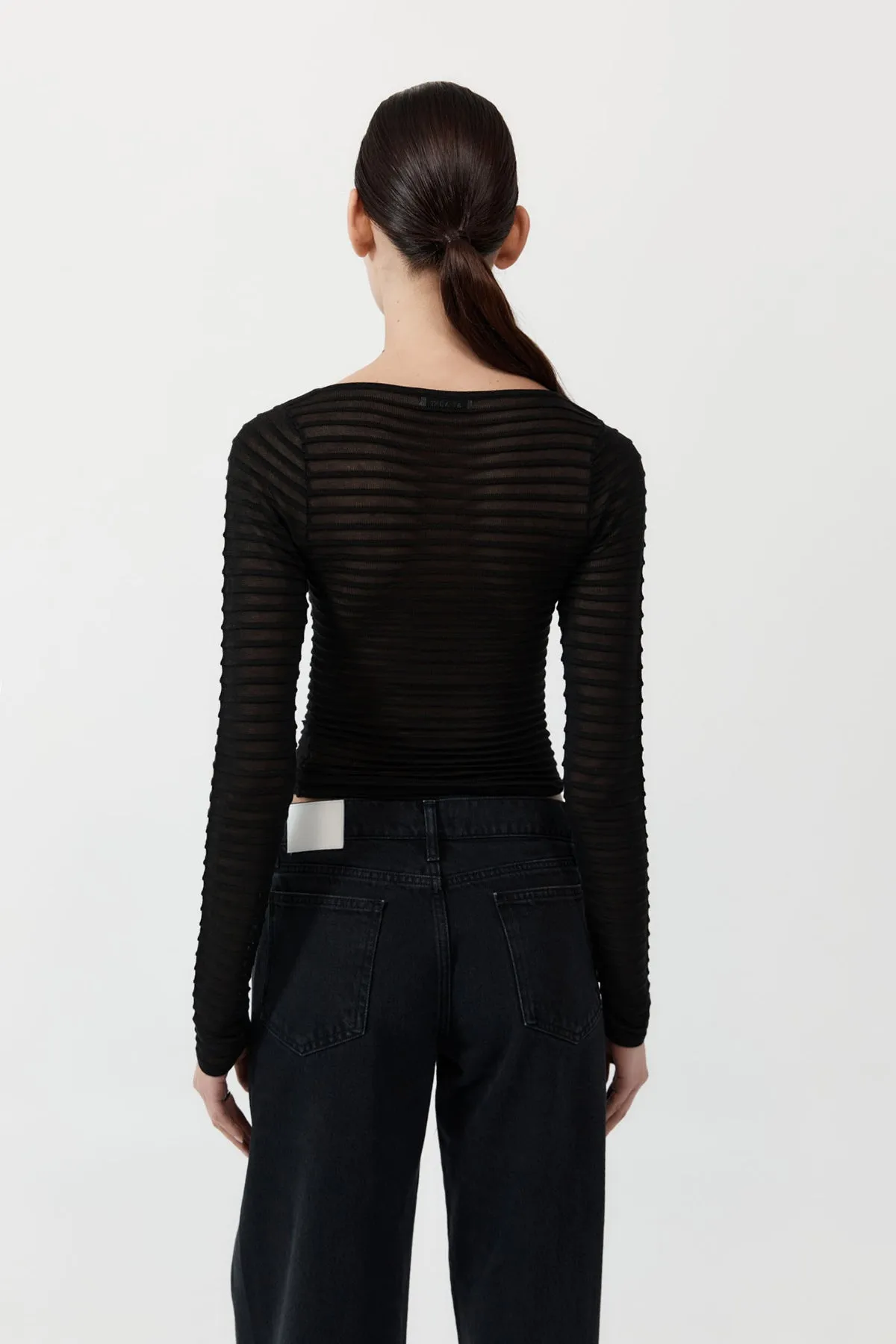 Sheer Stripe Top - Black sold by St. Agni product image thumbnail 3