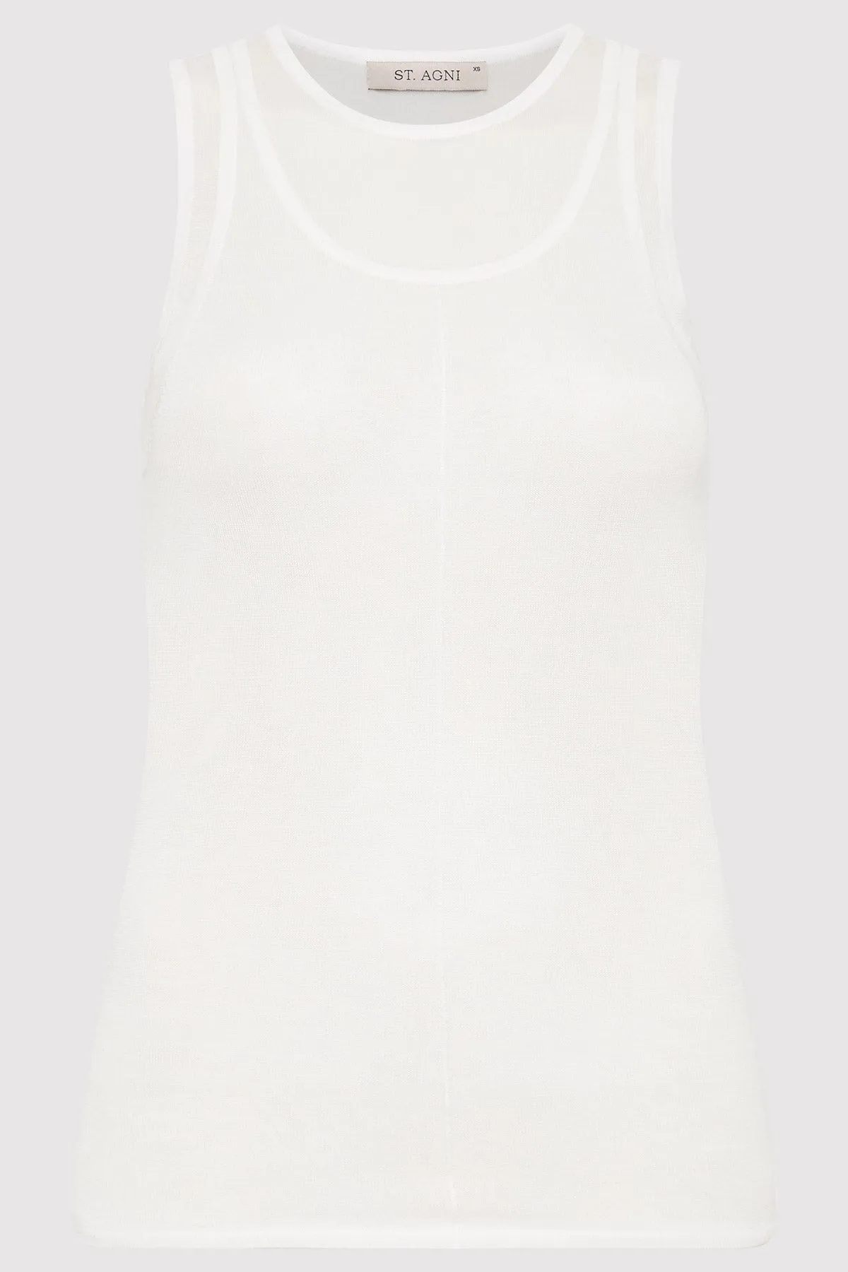 Semi Sheer Double Layer Tank - White sold by St. Agni product image thumbnail 5