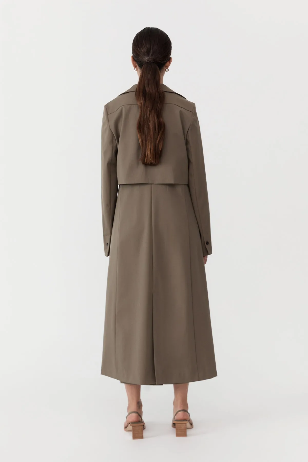 Layered Wool Trench - Kelp sold by St. Agni product image thumbnail 5