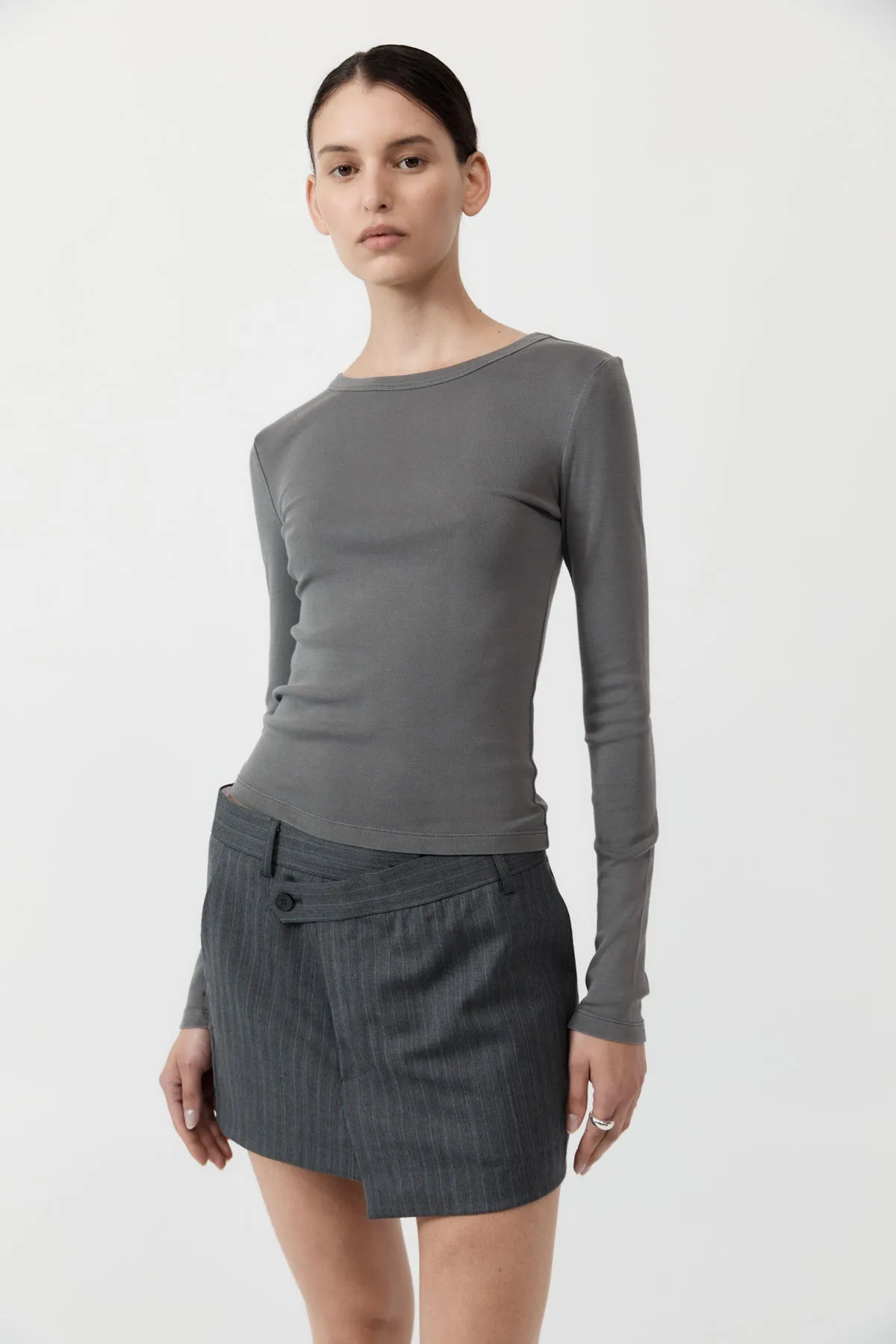 Organic Cotton Long Sleeve Top - Pewter Grey sold by St. Agni