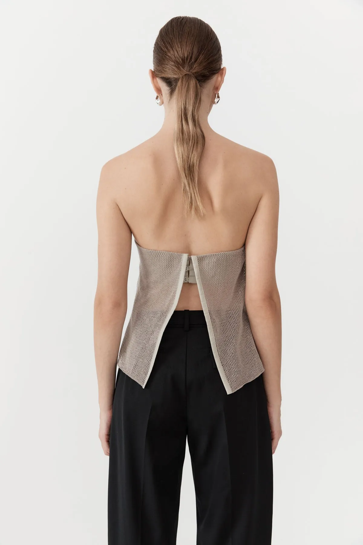 Mesh Strapless Top - Fog sold by St. Agni product image thumbnail 2
