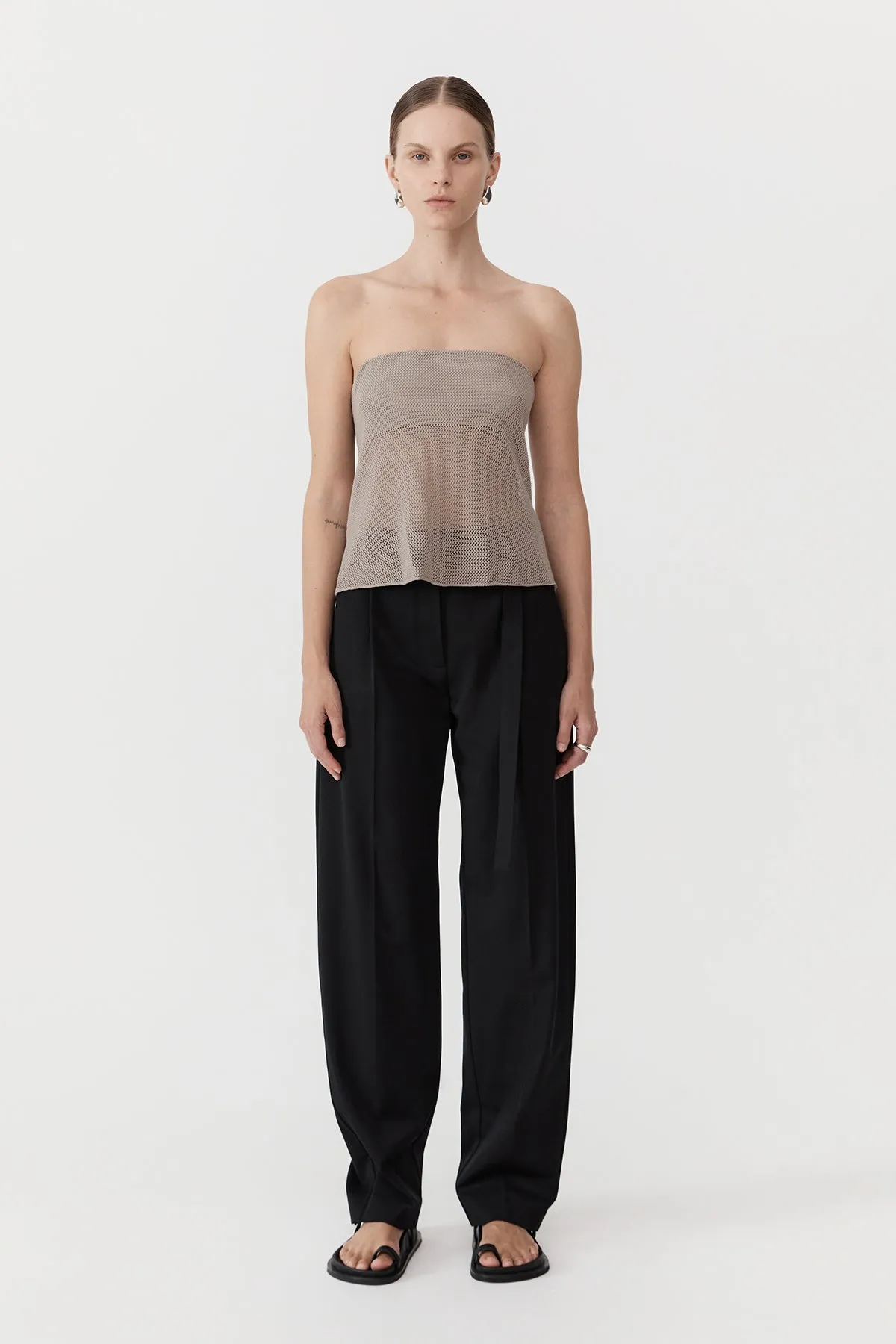 Mesh Strapless Top - Fog sold by St. Agni
