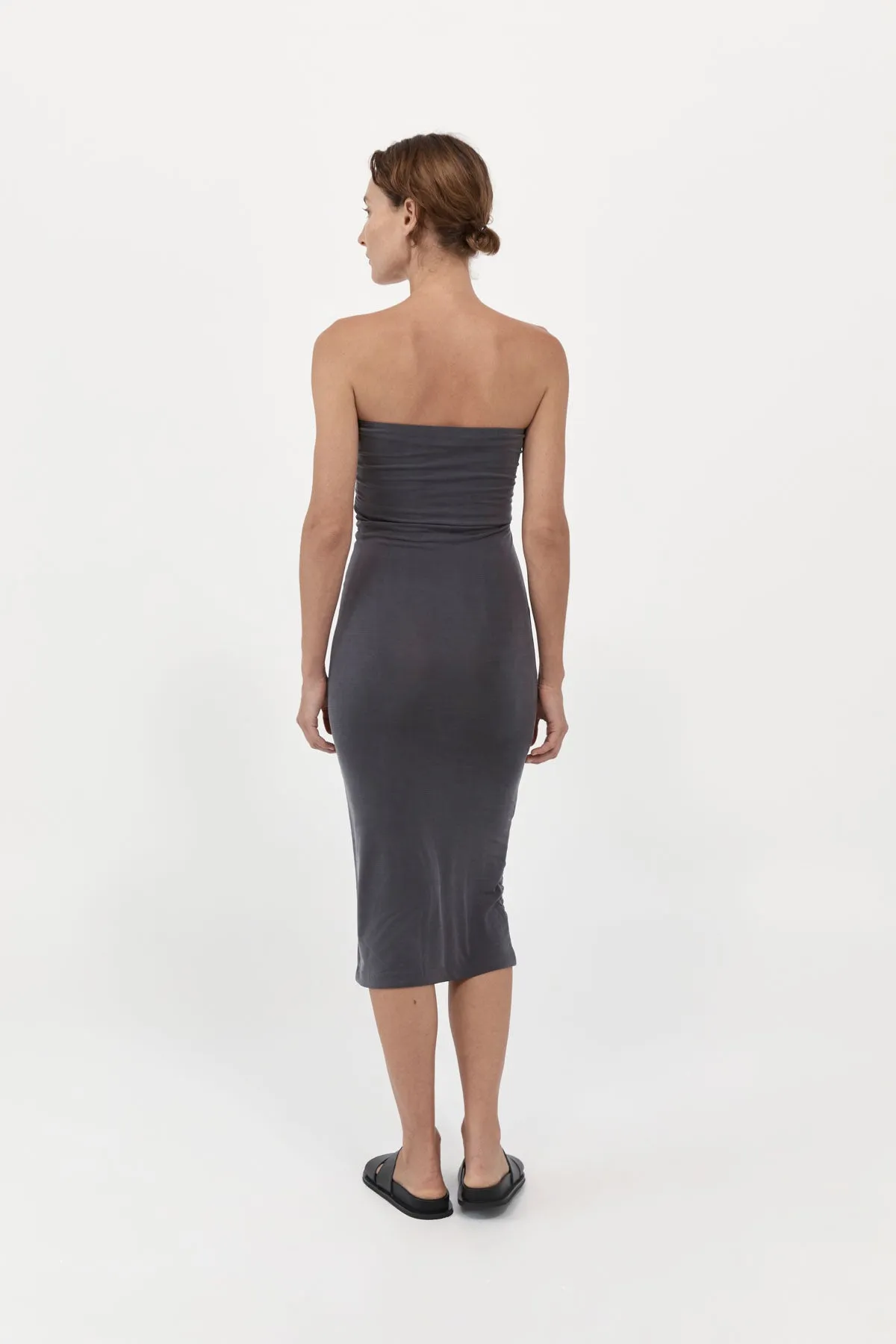 Strapless Jersey Midi Dress - Graphite sold by St. Agni product image thumbnail 4