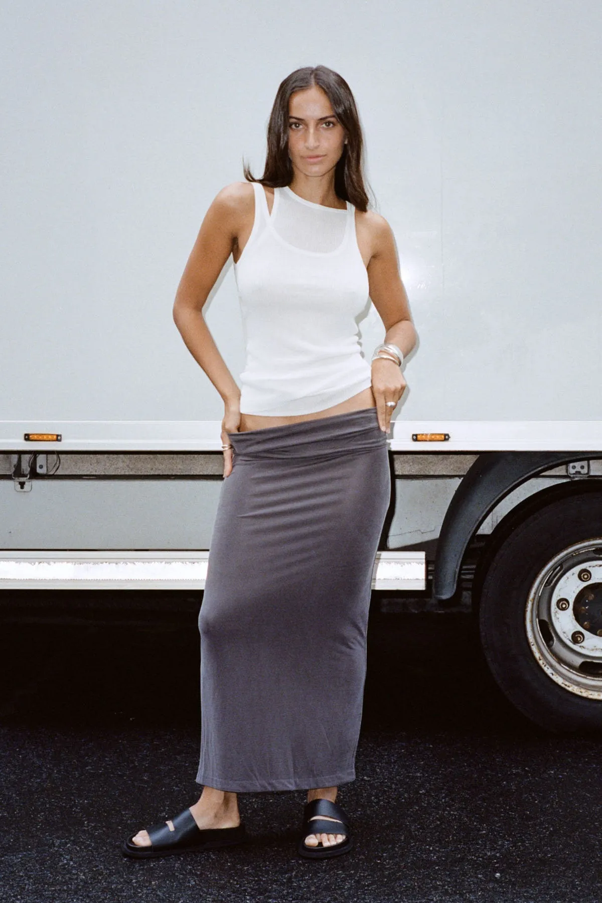 Strapless Jersey Midi Dress - Graphite sold by St. Agni product image thumbnail 5