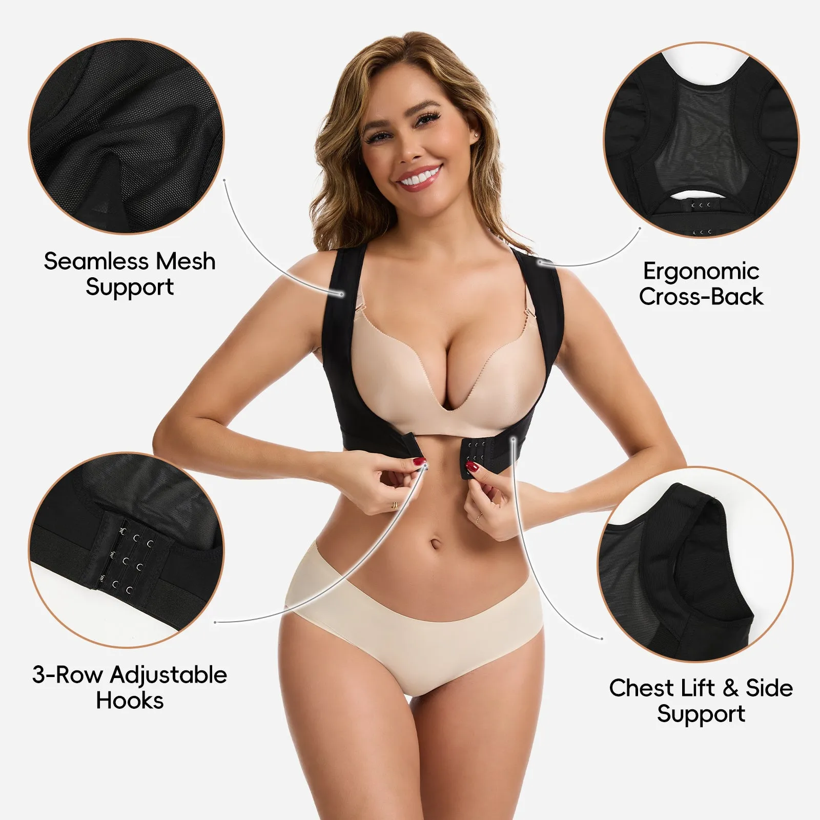 Joyshaper Adjustable Posture Corrector & Chest Lift Brace sold by Joyshaper product image thumbnail 2