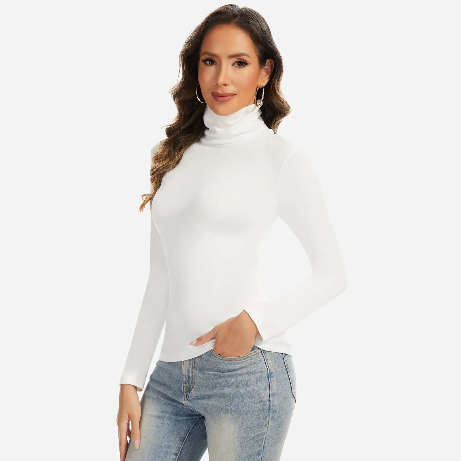 Joyshaper Women’s Fleece-Lined Turtleneck Long Sleeve Base Layer Top sold by Joyshaper product image thumbnail 3