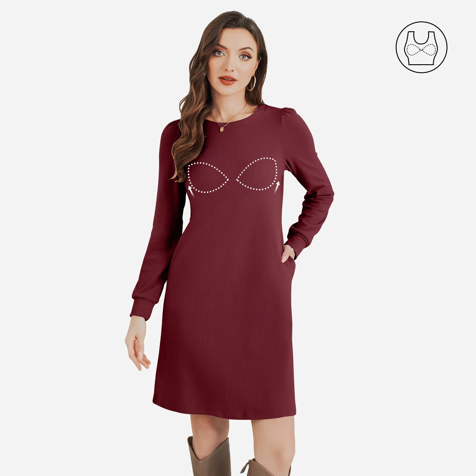 Joyshaper Women’s Brushed Fabric Warm Dress with Built-in Bra sold by Joyshaper