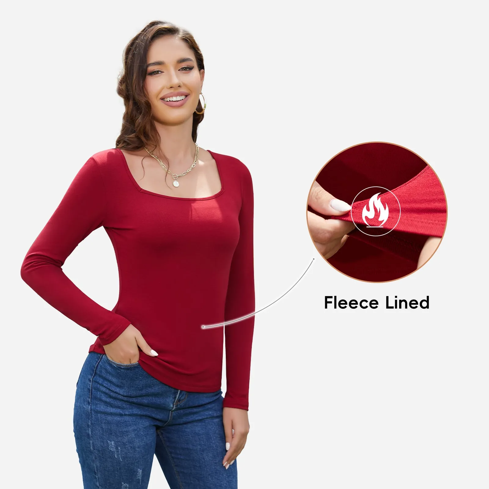 Joyshaper Women Warm Fleece Top Long Sleeve Pullover Undershirt sold by Joyshaper product image thumbnail 2