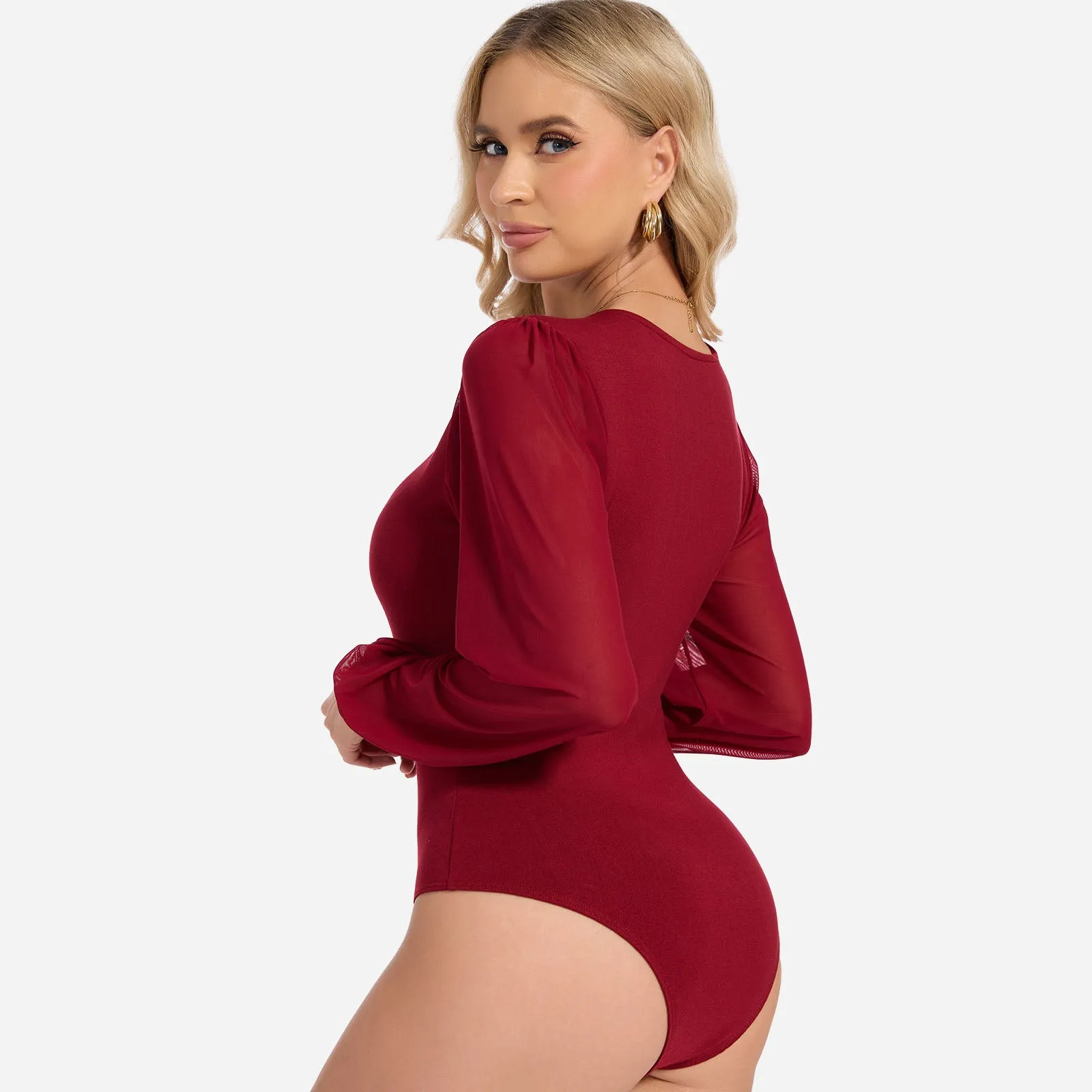 Joyshaper Slimming Crew Neck Bodysuit Top with Tummy Control & Sheer Back sold by Joyshaper product image thumbnail 4