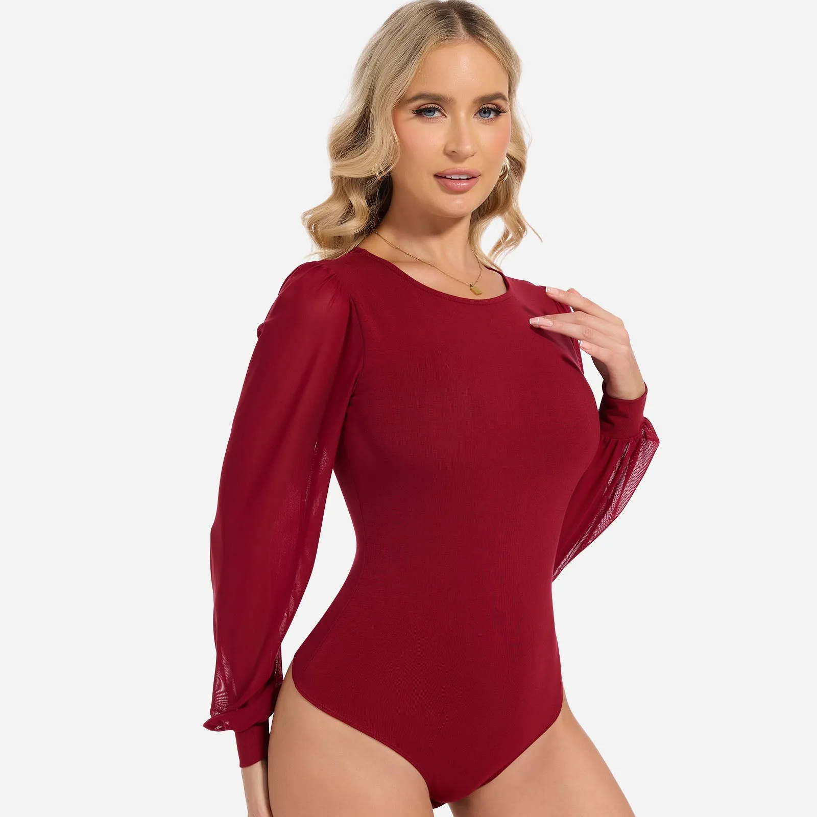 Joyshaper Slimming Crew Neck Bodysuit Top with Tummy Control & Sheer Back sold by Joyshaper product image thumbnail 3