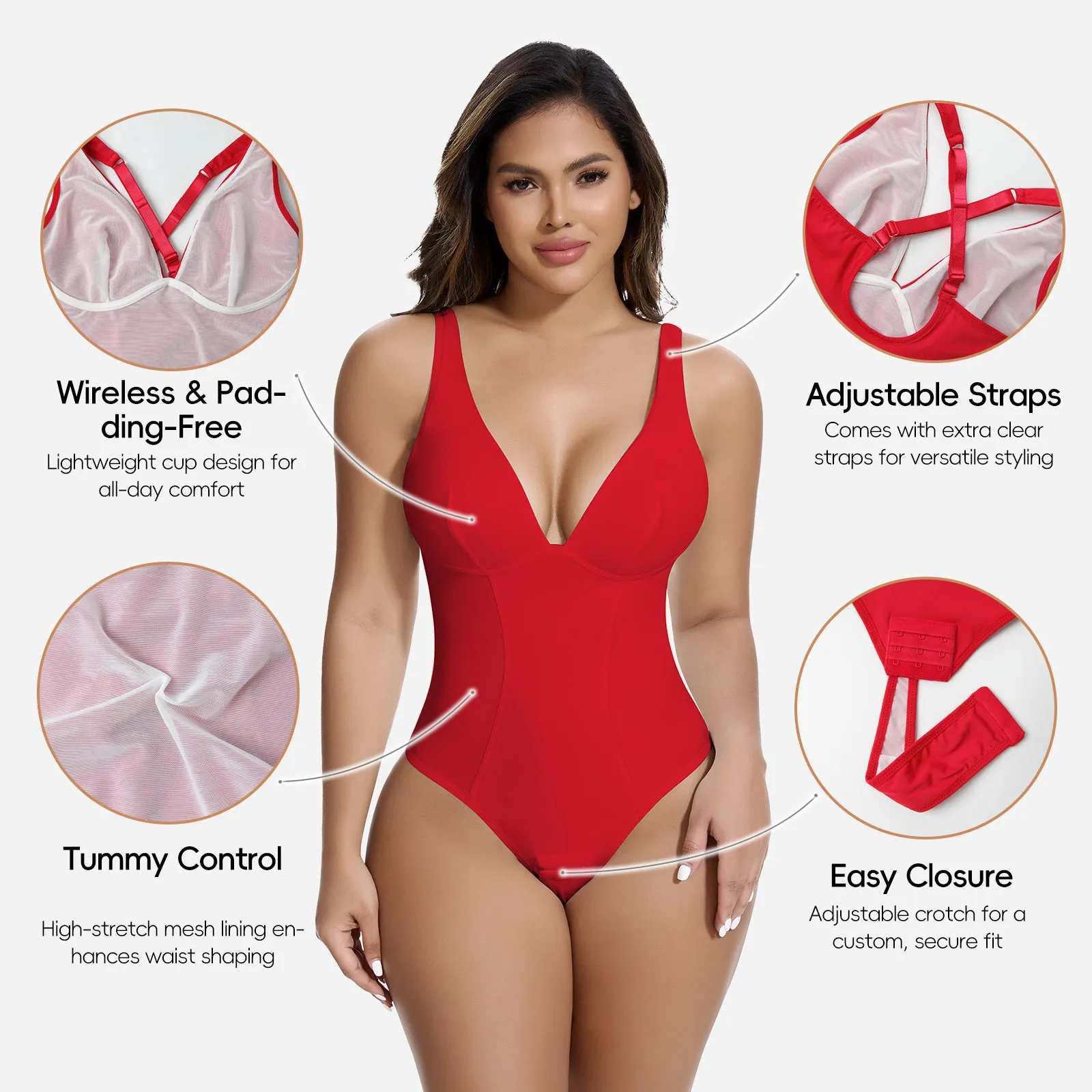 Joyshaper V Neck Thong Bodysuit Shapewear Tummy Control sold by Joyshaper product image thumbnail 2